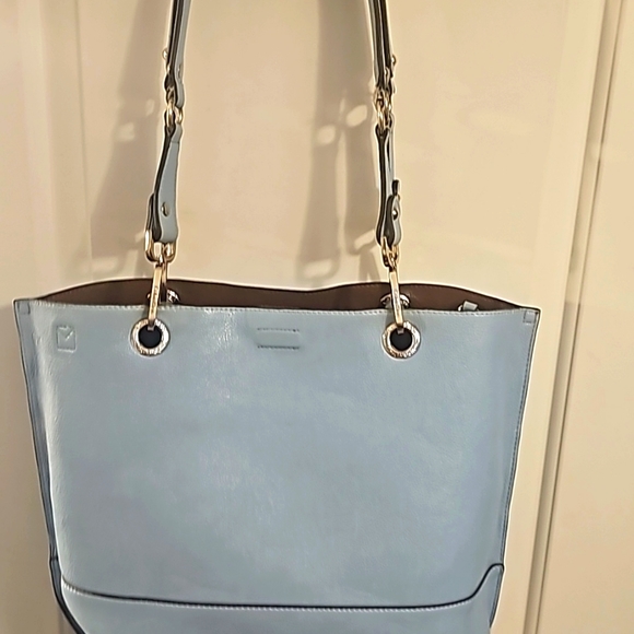 Calvin Klein's Reversible Tote, Brown/Lt. Blue, Goldtone Hardware - Picture 12 of 12